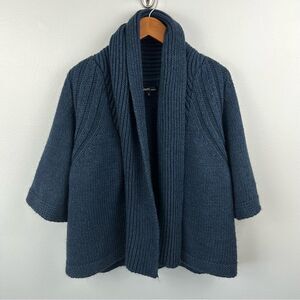 Berretti Navy Open Front Chunky Open Sweater Cardigan Size Small Winter Comfy